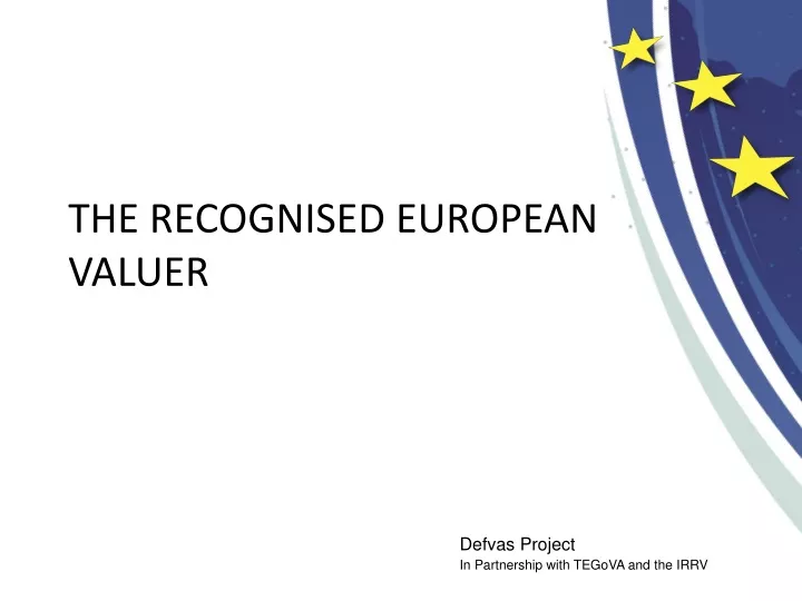 the recognised european valuer