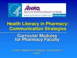 Health Literacy in Pharmacy: Communication Strategies