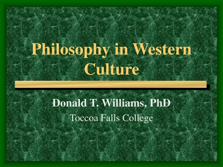 philosophy in western culture