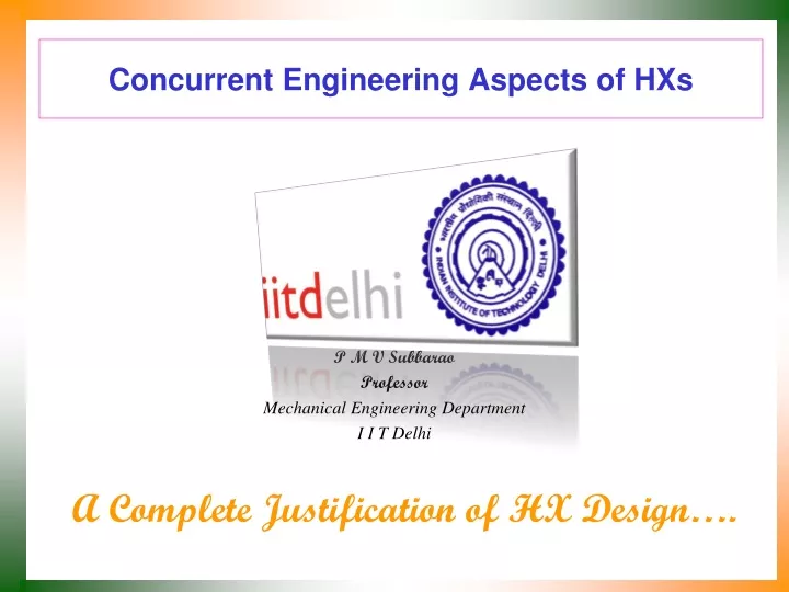 concurrent engineering aspects of hxs