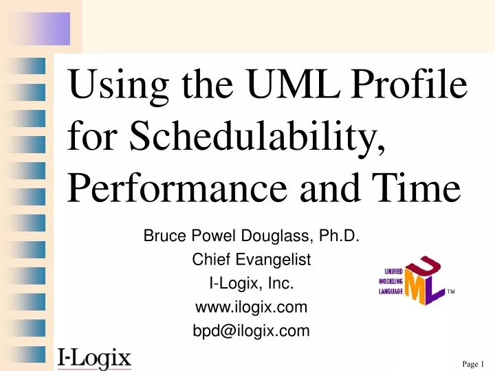 using the uml profile for schedulability performance and time