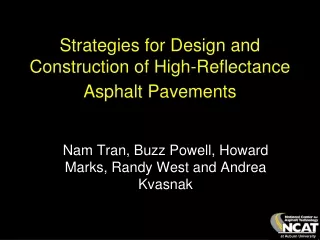 Strategies for Design and Construction of High-Reflectance Asphalt Pavements