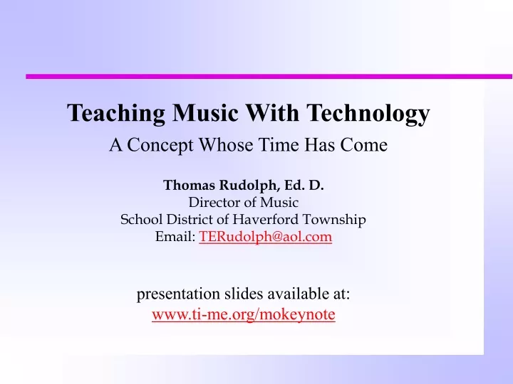 teaching music with technology a concept whose