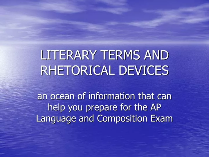 literary terms and rhetorical devices