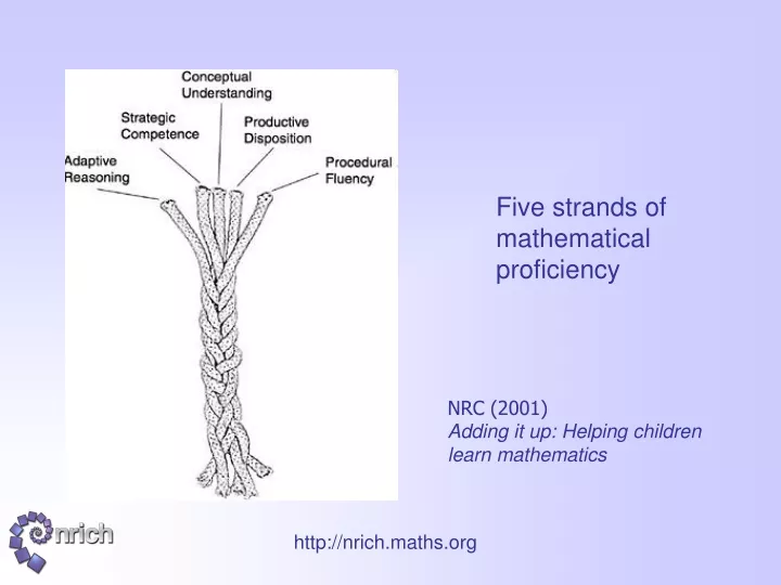 five strands of mathematical proficiency