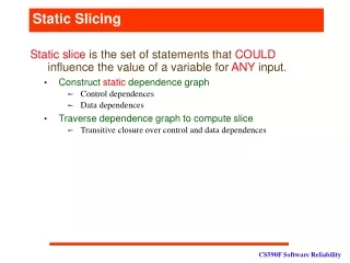 Static  Slicing
