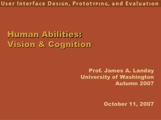 Human Abilities:  Vision &amp; Cognition
