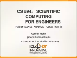 CS 594:	SCIENTIFIC COMPUTING  		 FOR ENGINEERS