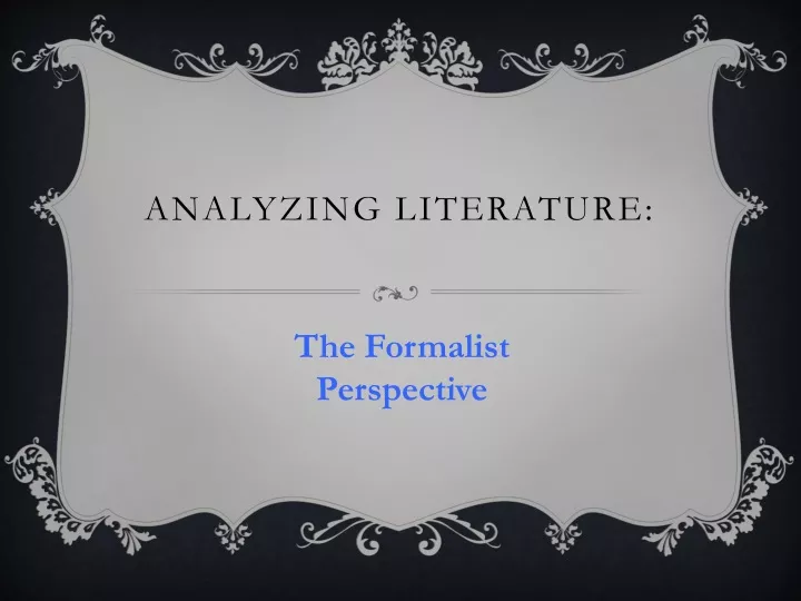 analyzing literature