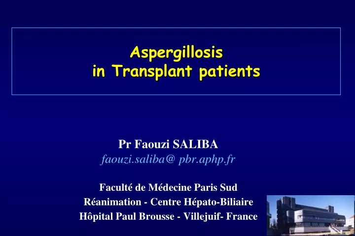 aspergillosis in transplant patients