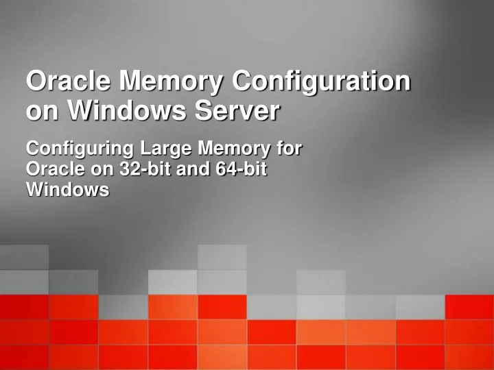 oracle memory configuration on windows server