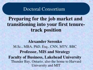 Preparing for the job market and transitioning into your first tenure-track position