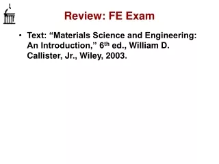 Review: FE Exam