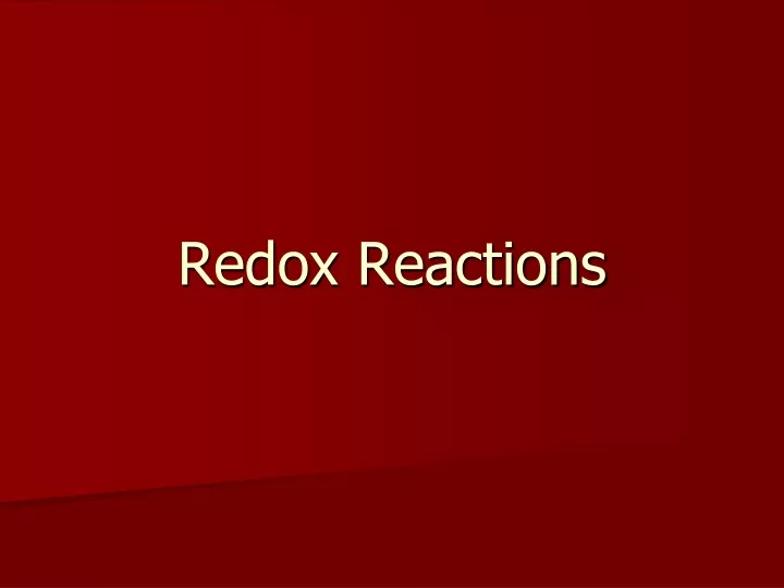 redox reactions