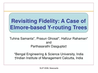 Revisiting Fidelity: A Case of  Elmore-based Y-routing Trees