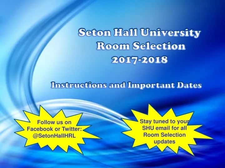 seton hall university room selection 2017 2018