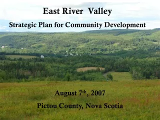 East River  Valley Strategic Plan for Community Development