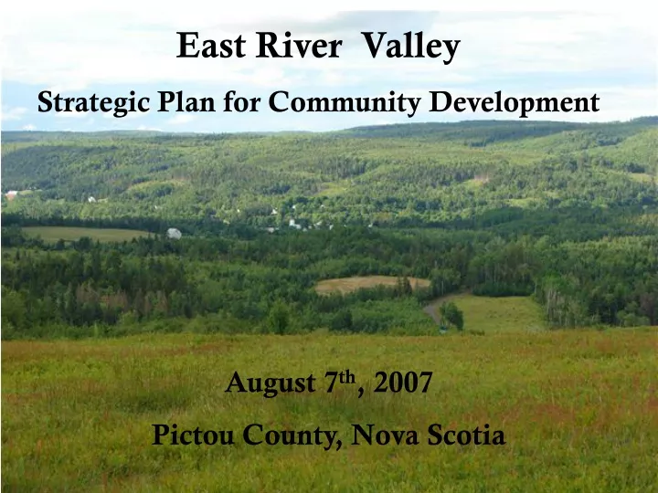east river valley strategic plan for community