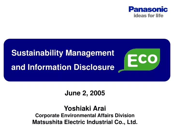 sustainability management and information