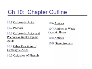 Ch 10:  Chapter Outline