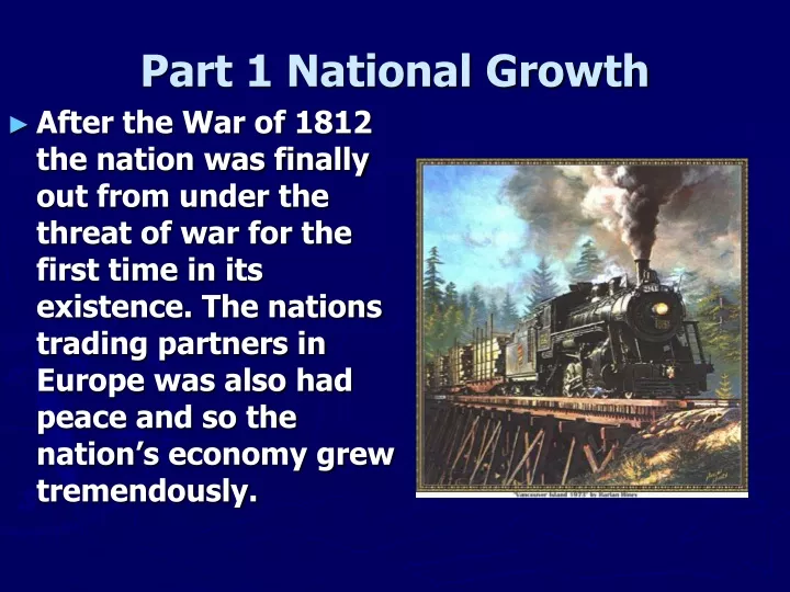 part 1 national growth