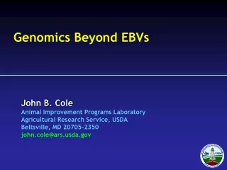 Genomics Beyond EBVs