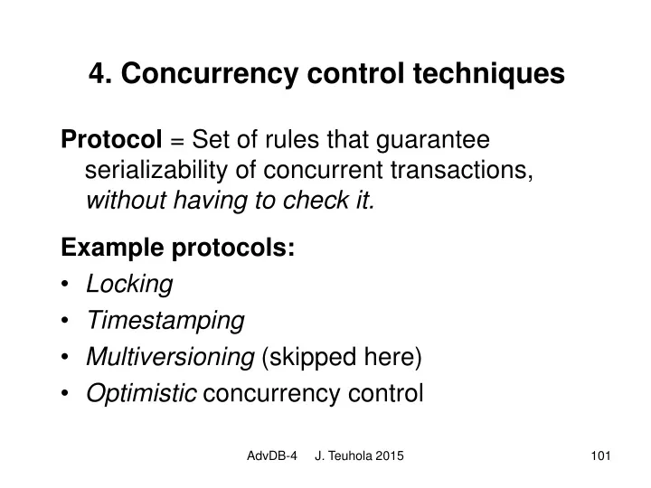 4 concurrency control techniques