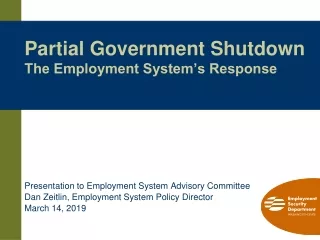 Partial Government Shutdown The Employment System’s Response