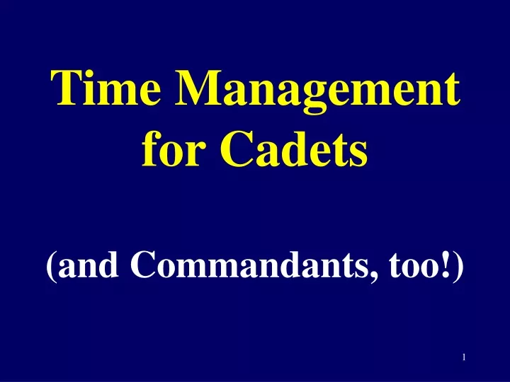 time management for cadets