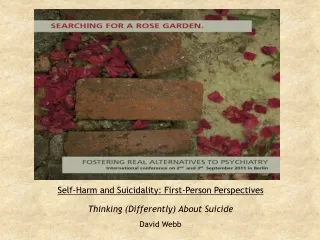 Self-Harm and Suicidality: First-Person Perspectives Thinking (Differently) About Suicide