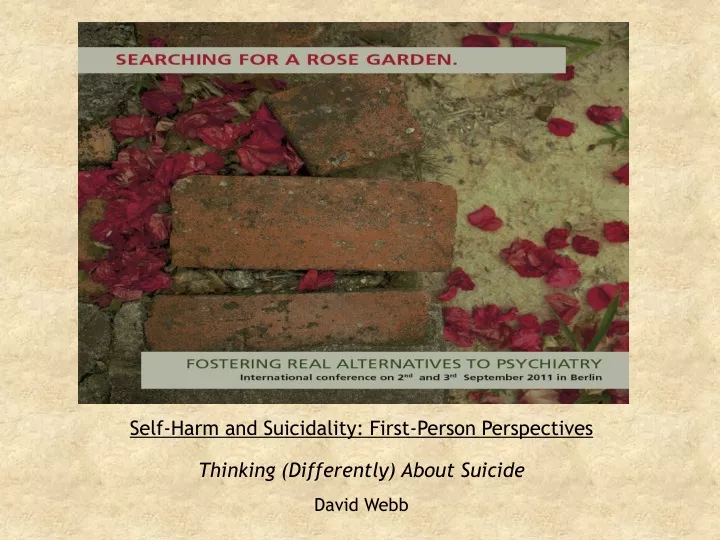 self harm and suicidality first person