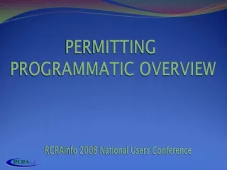 PERMITTING  PROGRAMMATIC OVERVIEW