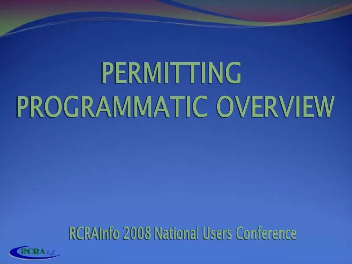 permitting programmatic overview