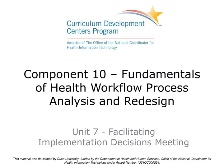 component 10 fundamentals of health workflow process analysis and redesign