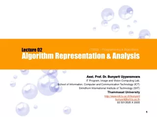 Algorithm Representation &amp; Analysis