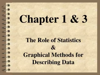 Chapter 1 &amp; 3 The Role of Statistics &amp; Graphical Methods for Describing Data