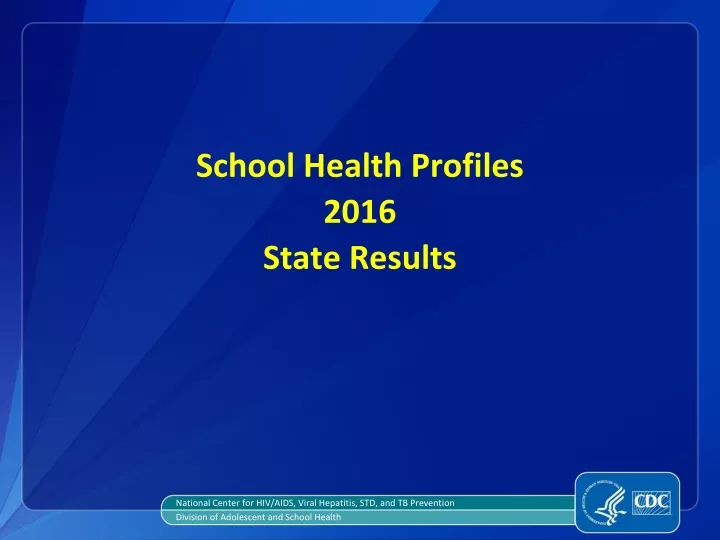 school health profiles 2016 state results