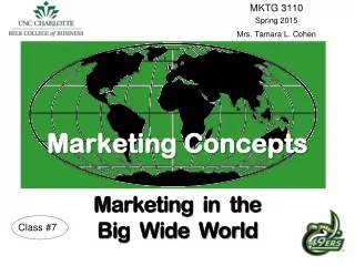 Marketing Concepts Marketing  in  the  Big  Wide  World