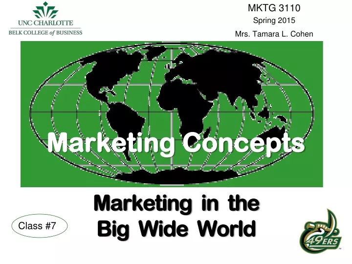 marketing concepts marketing in the big wide world