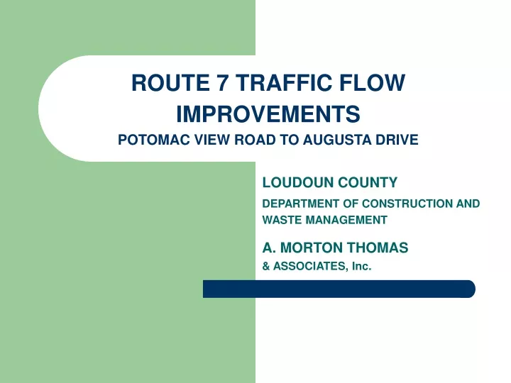 route 7 traffic flow improvements potomac view