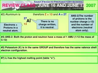 REVIEW CLASS , JUNE 16 AND JUNE  17  2007