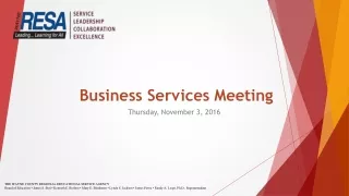 Business Services Meeting