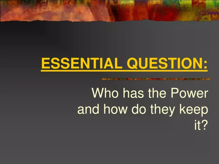 essential question