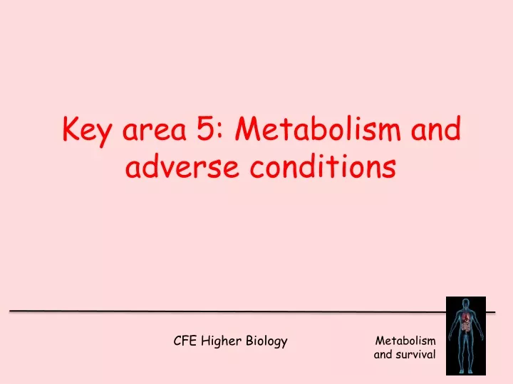 key area 5 metabolism and adverse conditions