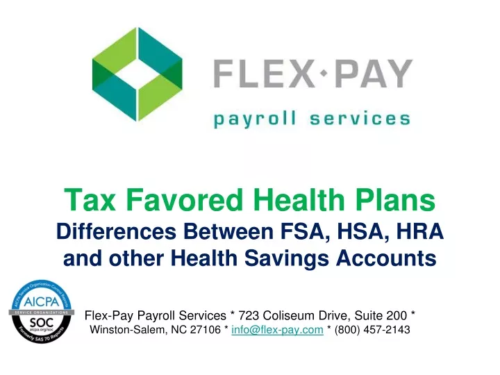 tax favored health plans differences between