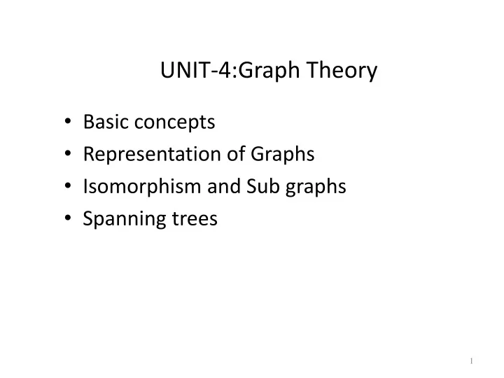 unit 4 graph theory