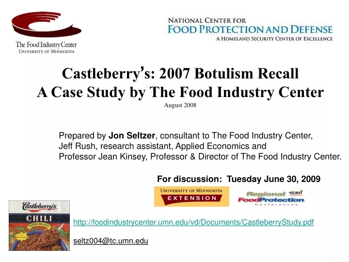 castleberry s 2007 botulism recall a case study