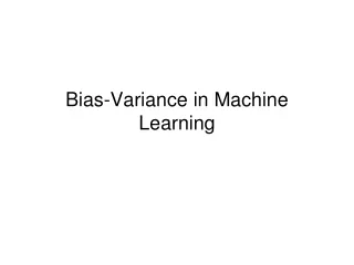 Bias-Variance in Machine Learning