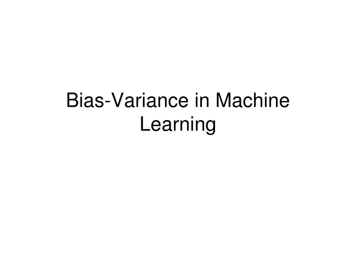 bias variance in machine learning