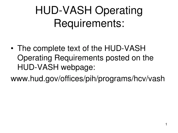 hud vash operating requirements